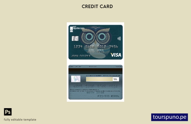 lista para imprimir plantilla de tarjeta visa del banco Hipotecario de Argentina